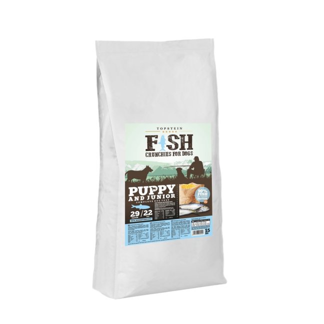 Topstein Fish Crunchies for dogs Puppy and Junior - Varianta: 15 kg