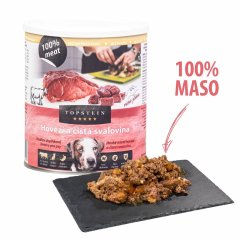 Konzerva Topstein Hovězí svalovina v plechu - 100% čisté maso pro psy i kočky