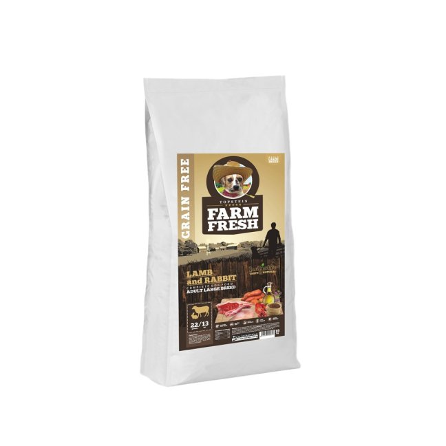 Farm Fresh Lamb and Rabbit Adult Large Breed Grain Free - Varianta: 15 kg Farm Fresh Lamb and Rabbit Adult Large Breed Grain Free - Varianta: 15 kg