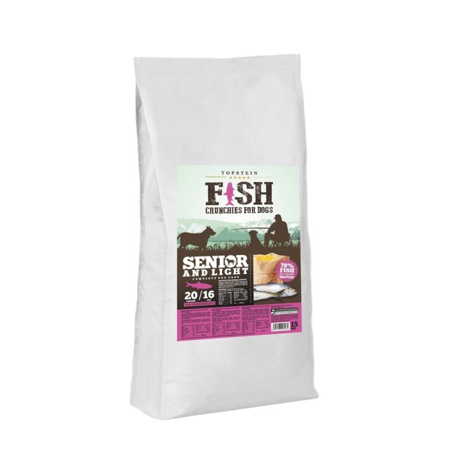 Topstein Fish Crunchies for dogs Senior and Light - Varianta: 15 kg Topstein Fish Crunchies for dogs Senior and Light - Varianta: 15 kg